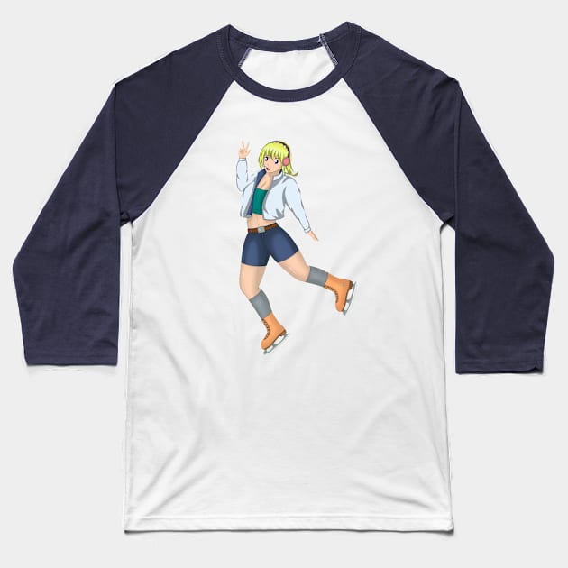 Ice skater girl Baseball T-Shirt by Godart